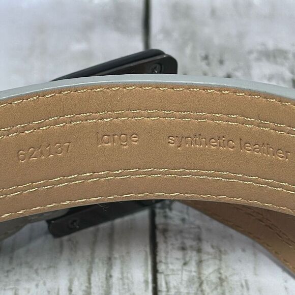 Calvin Klein Men's Synthetic Leather Belt Gray size L Large 621137 - Picture 6 of 8